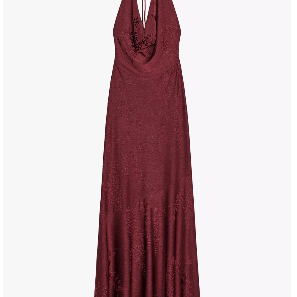🎉SALE🎉NWT🔥ZARA Jacquard Halter Dress - Picture 5 of 8